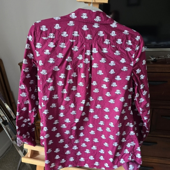 Talbots Coffee Cup Button Down Shirt - Picture 5 of 7